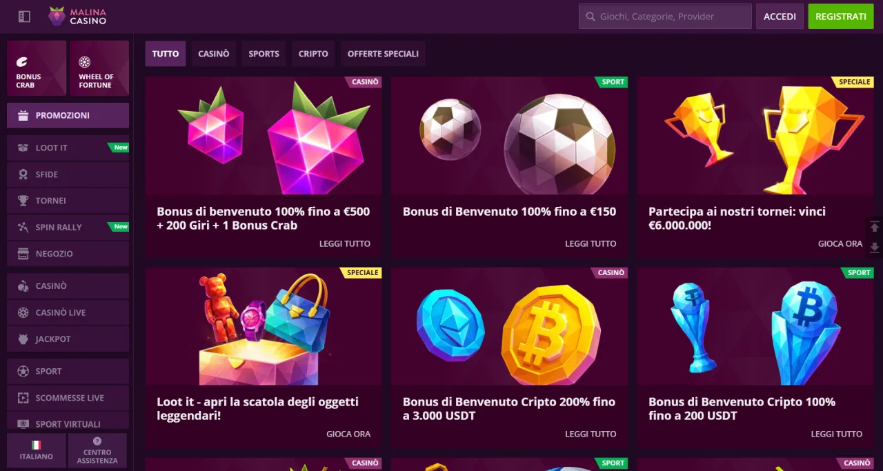 Malina Casino Bonus